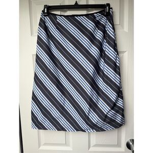 Liz Claiborne Knee Length Skirt Blue White Stripe Women's Size 10 Y2K Office